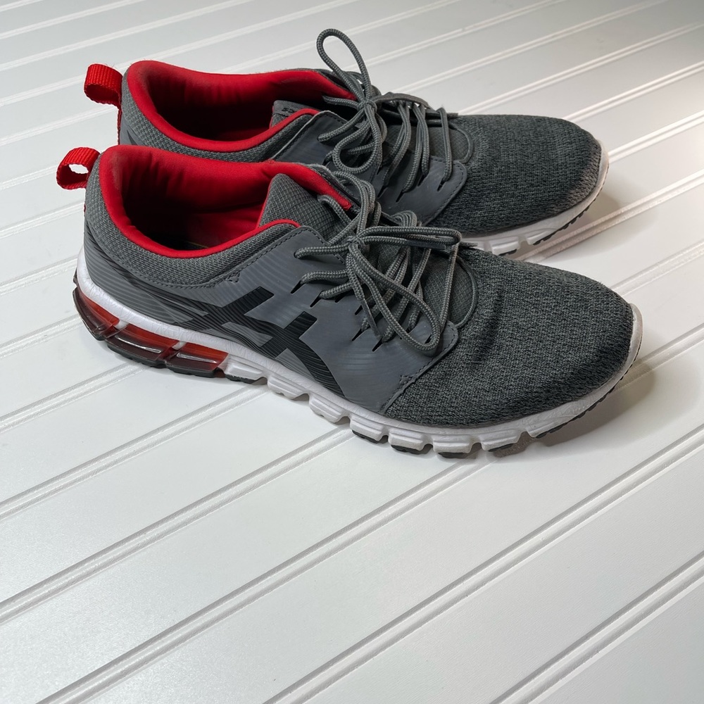 Asics mens running shoes 11 1/2 red/gray